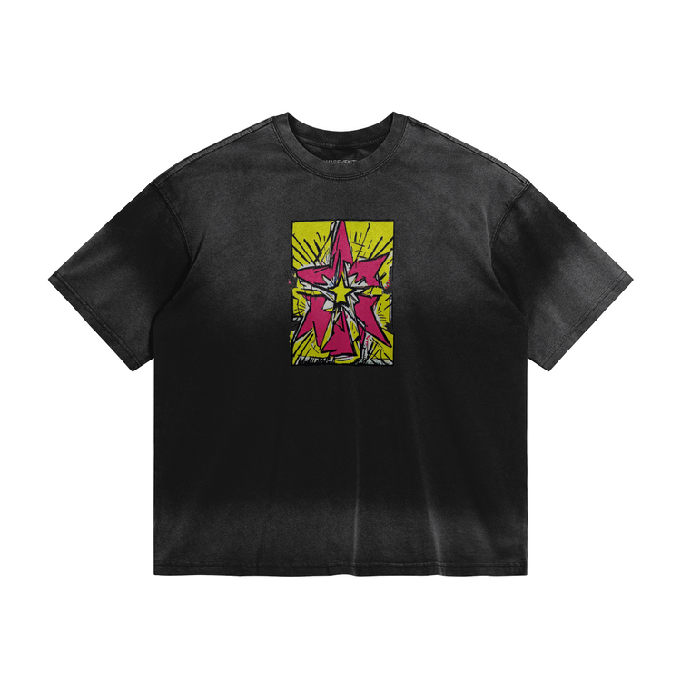 Astro Star Boxy Tie-dyed T-shirt - Seventh House