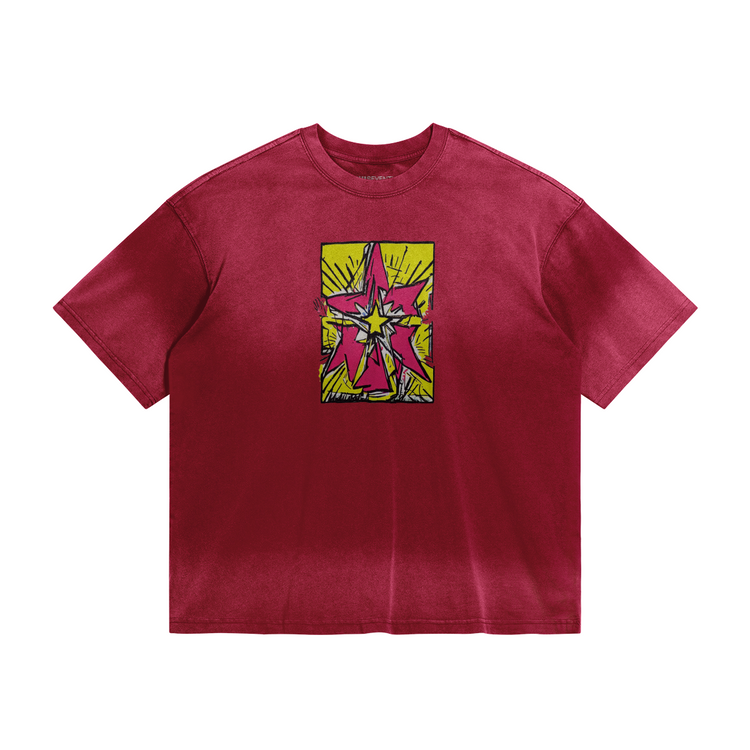 Astro Star Boxy Tie-dyed T-shirt - Seventh House