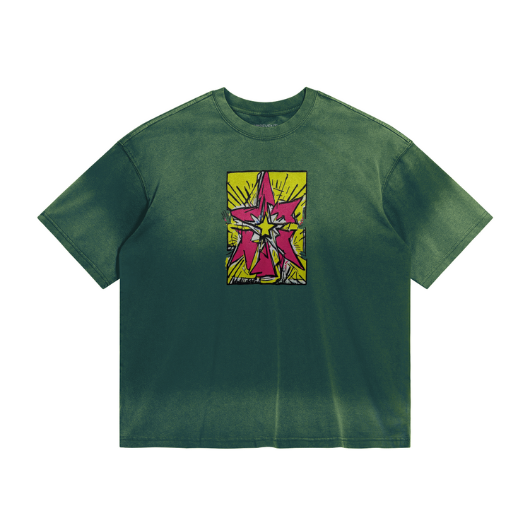 Astro Star Boxy Tie-dyed T-shirt - Seventh House