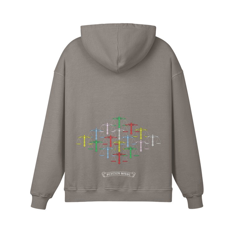 Rainbow Scale Super Heavyweight Oversized Retro Hoodie - Seventh House