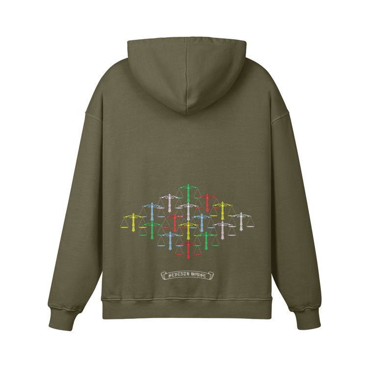 Rainbow Scale Super Heavyweight Oversized Retro Hoodie - Seventh House