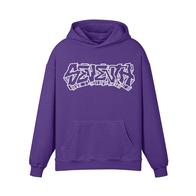 Seventh House Graffiti Super Heavyweight Oversized Retro Hoodie - Seventh House