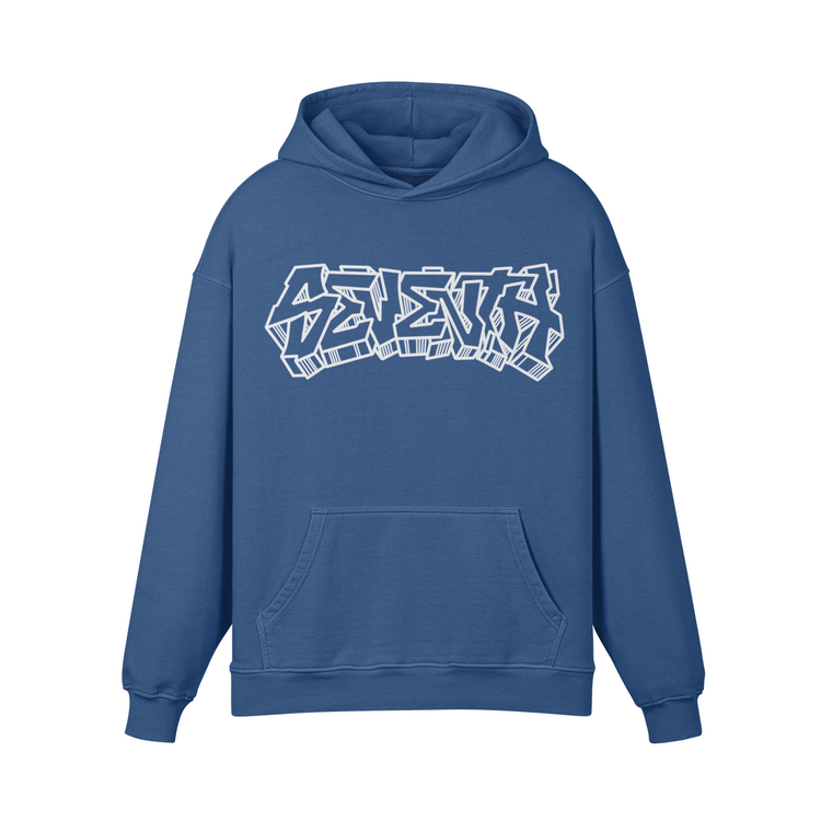 Seventh House Graffiti Super Heavyweight Oversized Retro Hoodie - Seventh House