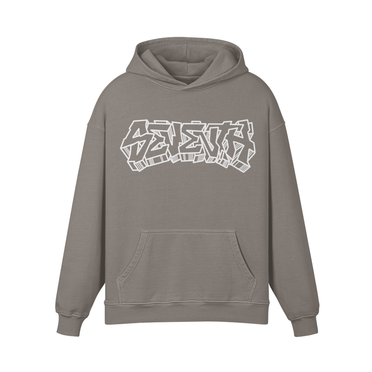 Seventh House Graffiti Super Heavyweight Oversized Retro Hoodie - Seventh House
