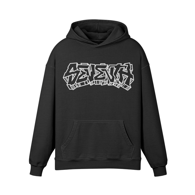 Seventh House Graffiti Super Heavyweight Oversized Retro Hoodie - Seventh House